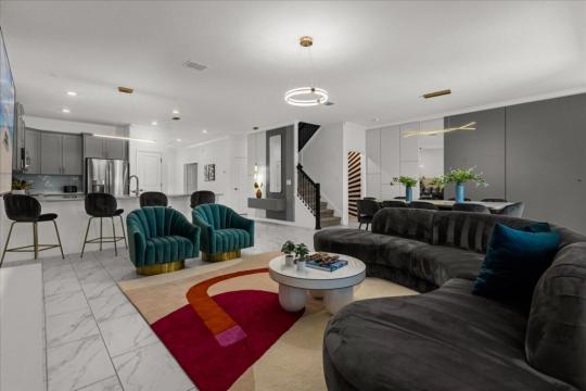 A spotless, guest-ready living room